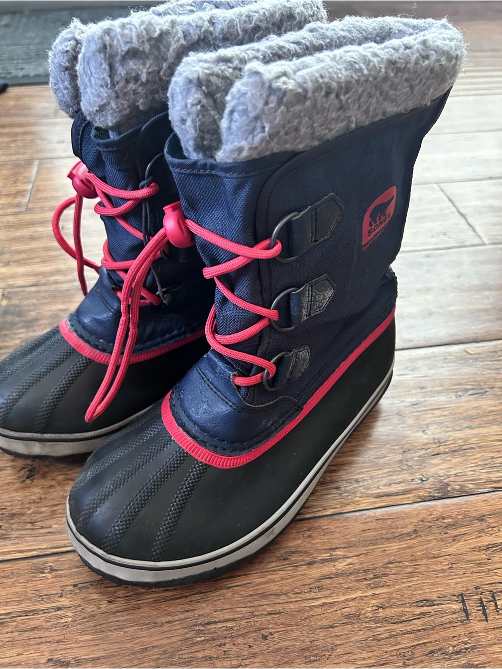 Sorel Kids Navy and Pink Insulated Winter Boots